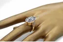 Ring Zircon 14K Yellow gold Vintage style vrc113y